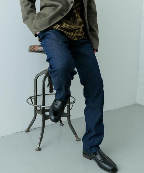 ITEMS URBANRESEARCH（アイテムズ アーバンリサーチ）の「1-tuck テーパード デニムスラックス（デニムパンツ・メンズ・ネイビー/ブラック/ホワイト・MEDIUM/LARGE）」の22枚目の写真