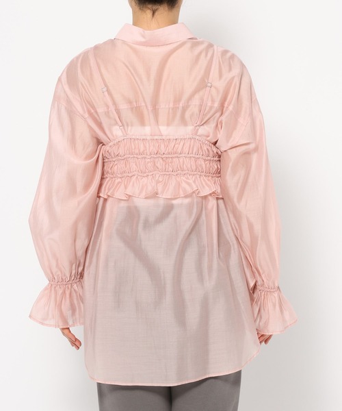 mysty woman（ミスティウーマン）の「キャミビスチェSETシャツ　320397（シャツ/ブラウス・レディース・アイボリー/ピンク/オフホワイト/ブラック・FREE）」の16枚目の写真