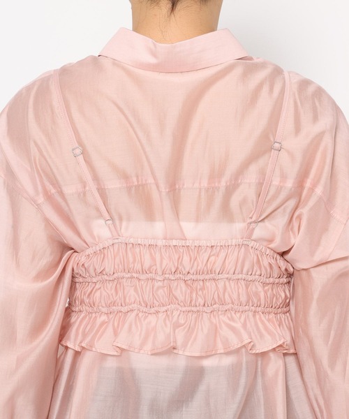 mysty woman（ミスティウーマン）の「キャミビスチェSETシャツ　320397（シャツ/ブラウス・レディース・アイボリー/ピンク/オフホワイト/ブラック・FREE）」の20枚目の写真