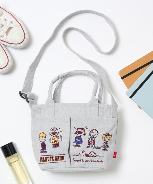 ROOTOTE(ルートート)の「【ROOTOTE】ショルダー付トートバッグ IP.BRポケッツ.Peanuts-0C(トートバッグ・レディース・グレー/アイボリー/ダークグレー/ベージュ・FREE)」の3枚目の写真
