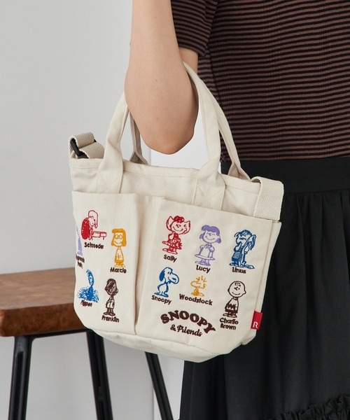 ROOTOTE(ルートート)の「【ROOTOTE】ショルダー付トートバッグ IP.BRポケッツ.Peanuts-0C(トートバッグ・レディース・グレー/アイボリー/ダークグレー/ベージュ・FREE)」の2枚目の写真