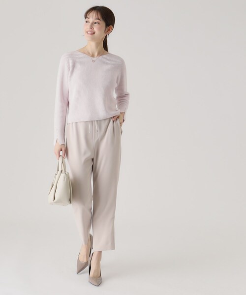 COUP DE CHANCE（クードシャンス）の「【洗える／ウエストゴム】イージーパンツ（その他パンツ・レディース・ナチュラル/ネイビー・34/38/40/36）」の4枚目の写真