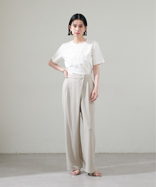 LARUTA(ラルータ)の「【LARUTA】厚盛りロゴ刺繍T(Tシャツ/カットソー・レディース・サックスブルー/オフホワイト/チャコールグレー/ベージュ・LARGE/MEDIUM)」の12枚目の写真