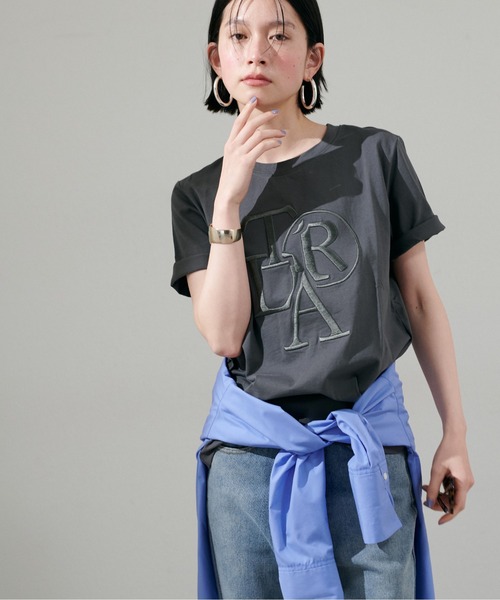 LARUTA(ラルータ)の「【LARUTA】厚盛りロゴ刺繍T(Tシャツ/カットソー・レディース・サックスブルー/オフホワイト/チャコールグレー/ベージュ・LARGE/MEDIUM)」の21枚目の写真