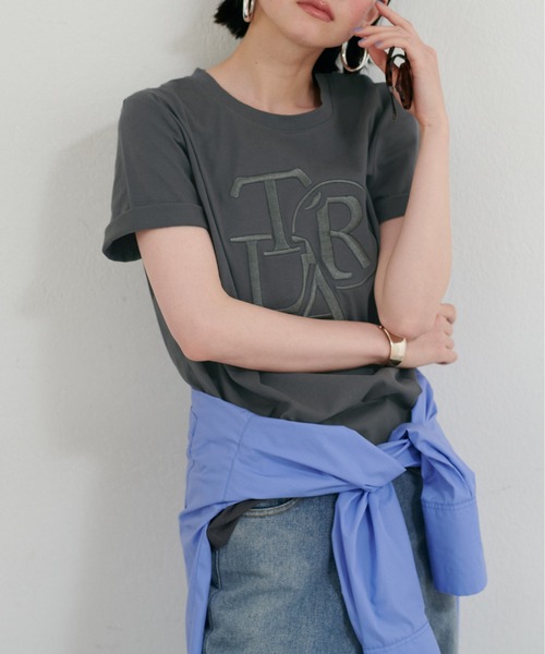 LARUTA(ラルータ)の「【LARUTA】厚盛りロゴ刺繍T(Tシャツ/カットソー・レディース・サックスブルー/オフホワイト/チャコールグレー/ベージュ・LARGE/MEDIUM)」の22枚目の写真