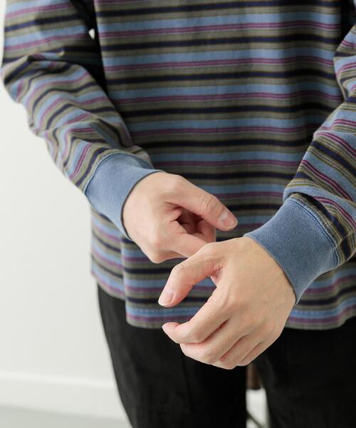 ITEMS URBANRESEARCH（アイテムズ アーバンリサーチ）の「オーバーダイマルチボーダーカットソー（Tシャツ/カットソー・メンズ・ネイビー/チャコールグレー・LARGE/MEDIUM）」の9枚目の写真