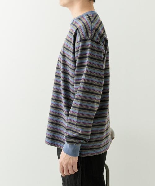 ITEMS URBANRESEARCH（アイテムズ アーバンリサーチ）の「オーバーダイマルチボーダーカットソー（Tシャツ/カットソー・メンズ・ネイビー/チャコールグレー・LARGE/MEDIUM）」の14枚目の写真