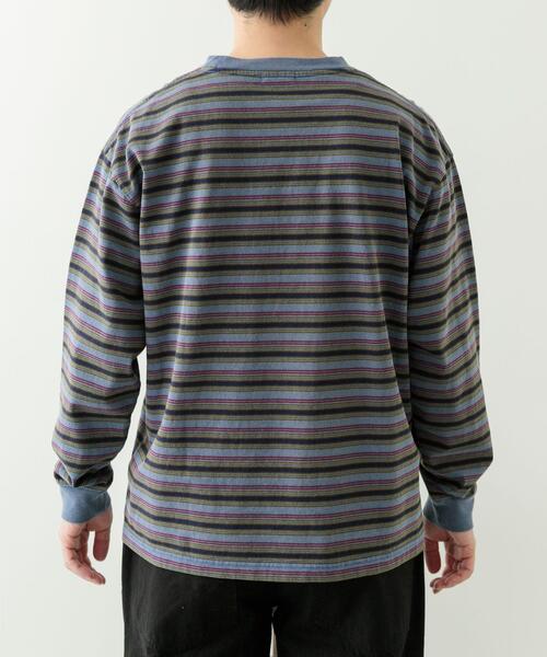 ITEMS URBANRESEARCH（アイテムズ アーバンリサーチ）の「オーバーダイマルチボーダーカットソー（Tシャツ/カットソー・メンズ・ネイビー/チャコールグレー・LARGE/MEDIUM）」の15枚目の写真