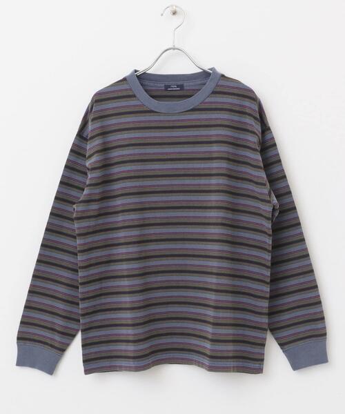 ITEMS URBANRESEARCH（アイテムズ アーバンリサーチ）の「オーバーダイマルチボーダーカットソー（Tシャツ/カットソー・メンズ・ネイビー/チャコールグレー・LARGE/MEDIUM）」の16枚目の写真