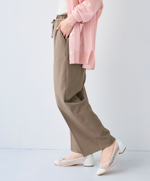 CROSS FUNCTION（クロスファンクション）の「《シワになりにくい》エブ楽 リネンライクイージーワイドフレアパンツ【CF/クロスファンクション】（スラックス・レディース・モカ/チャコールグレー/ブラック/ダークグリーン・LL/L/M）」の15枚目の写真