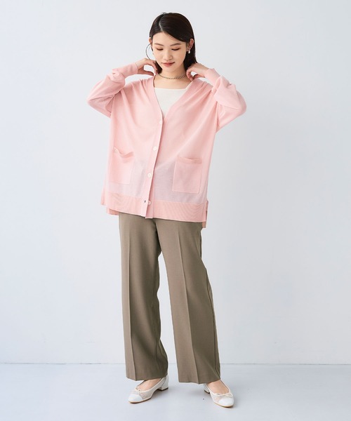 CROSS FUNCTION（クロスファンクション）の「《シワになりにくい》エブ楽 リネンライクイージーワイドフレアパンツ【CF/クロスファンクション】（スラックス・レディース・モカ/チャコールグレー/ブラック/ダークグリーン・LL/L/M）」の18枚目の写真