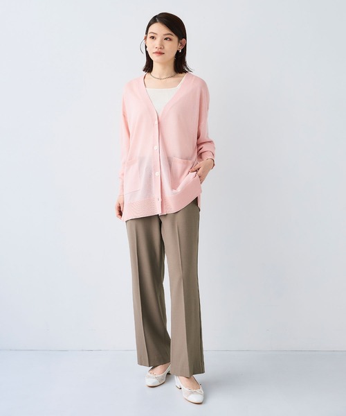 CROSS FUNCTION（クロスファンクション）の「《シワになりにくい》エブ楽 リネンライクイージーワイドフレアパンツ【CF/クロスファンクション】（スラックス・レディース・モカ/チャコールグレー/ブラック/ダークグリーン・LL/L/M）」の20枚目の写真