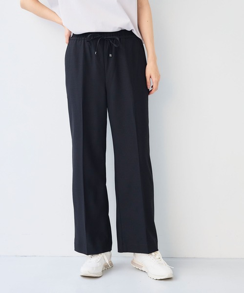 CROSS FUNCTION（クロスファンクション）の「《シワになりにくい》エブ楽 リネンライクイージーワイドフレアパンツ【CF/クロスファンクション】（スラックス・レディース・モカ/チャコールグレー/ブラック/ダークグリーン・LL/L/M）」の5枚目の写真