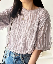 【夏にぴったり。】ふわっと揺れるフリルカットソーシアーTシャツ