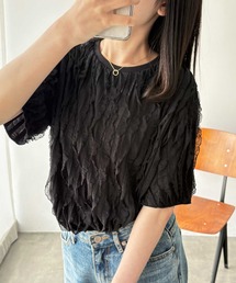 GeeRA | 【夏にぴったり。】ふわっと揺れるフリルカットソーシアーTシャツ(Tシャツ/カットソー)