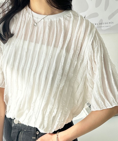 GeeRA(ジーラ)の「【夏にぴったり。】ふわっと揺れるフリルカットソーシアーTシャツ(Tシャツ/カットソー・レディース・ライトグレー/オフホワイト/ブラック・LARGE/X-LARGE/MEDIUM)」の16枚目の写真
