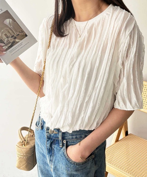 GeeRA(ジーラ)の「【夏にぴったり。】ふわっと揺れるフリルカットソーシアーTシャツ(Tシャツ/カットソー・レディース・ライトグレー/オフホワイト/ブラック・LARGE/X-LARGE/MEDIUM)」の21枚目の写真