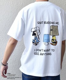 PEANUTS(�s�[�i�b�c)��SHIPS any: SNOOPY �R���{ NOT THERE �O���t�B�b�N �o�b�N �v�����g T�V���c��(T�V���c/�J�b�g�\�[)