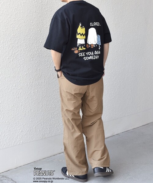 SHIPS any: SNOOPY コラボ NOT THERE グラフィック バック プリント Tシ SHIPS any: SNOOPY コラボ NOT THERE グラフィック バック