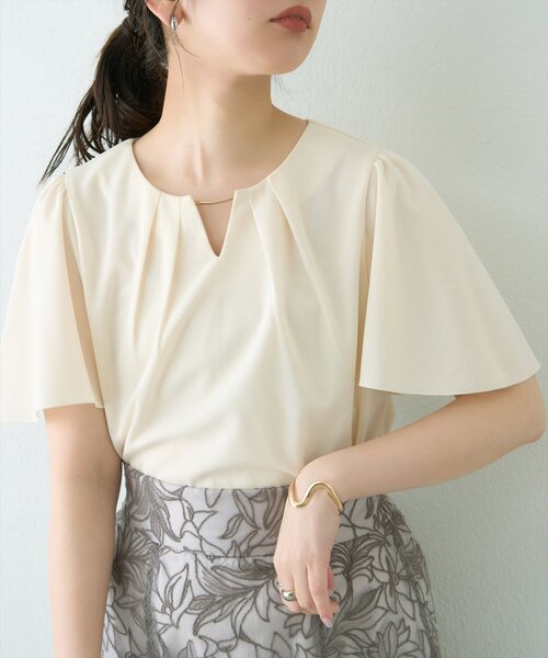 natural couture（ナチュラルクチュール）の「取りはずしチャーム2種類付きブラウス（シャツ/ブラウス・レディース・ネイビー/グレー/ピンク/アイボリー・FREE）」の5枚目の写真