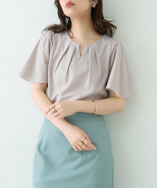 natural couture（ナチュラルクチュール）の「取りはずしチャーム2種類付きブラウス（シャツ/ブラウス・レディース・ネイビー/グレー/ピンク/アイボリー・FREE）」の9枚目の写真