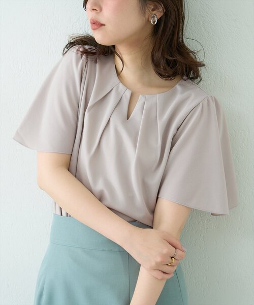 natural couture（ナチュラルクチュール）の「取りはずしチャーム2種類付きブラウス（シャツ/ブラウス・レディース・ネイビー/グレー/ピンク/アイボリー・FREE）」の10枚目の写真