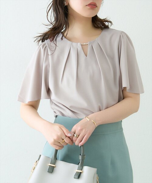 natural couture（ナチュラルクチュール）の「取りはずしチャーム2種類付きブラウス（シャツ/ブラウス・レディース・ネイビー/グレー/ピンク/アイボリー・FREE）」の11枚目の写真