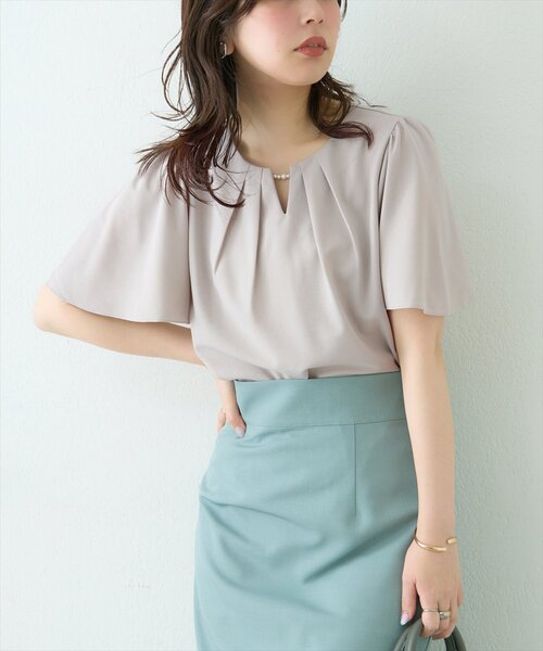 natural couture（ナチュラルクチュール）の「取りはずしチャーム2種類付きブラウス（シャツ/ブラウス・レディース・ネイビー/グレー/ピンク/アイボリー・FREE）」の12枚目の写真