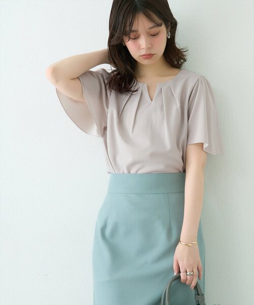 natural couture（ナチュラルクチュール）の「取りはずしチャーム2種類付きブラウス（シャツ/ブラウス・レディース・ネイビー/グレー/ピンク/アイボリー・FREE）」の13枚目の写真
