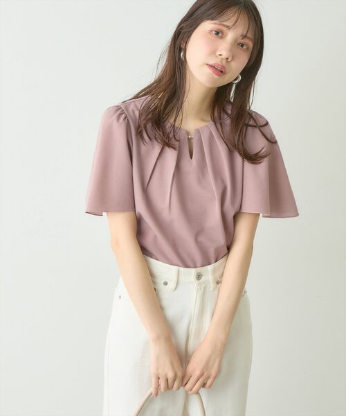natural couture（ナチュラルクチュール）の「取りはずしチャーム2種類付きブラウス（シャツ/ブラウス・レディース・ネイビー/グレー/ピンク/アイボリー・FREE）」の21枚目の写真