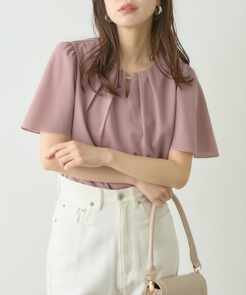 natural couture（ナチュラルクチュール）の「取りはずしチャーム2種類付きブラウス（シャツ/ブラウス・レディース・ネイビー/グレー/ピンク/アイボリー・FREE）」の19枚目の写真