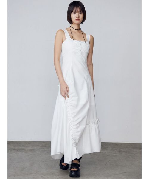 EMODA（エモダ）の「アシンメトリードローマキシワンピース（ワンピース・レディース・ブラック/グレー/ホワイト・FREE）」の5枚目の写真