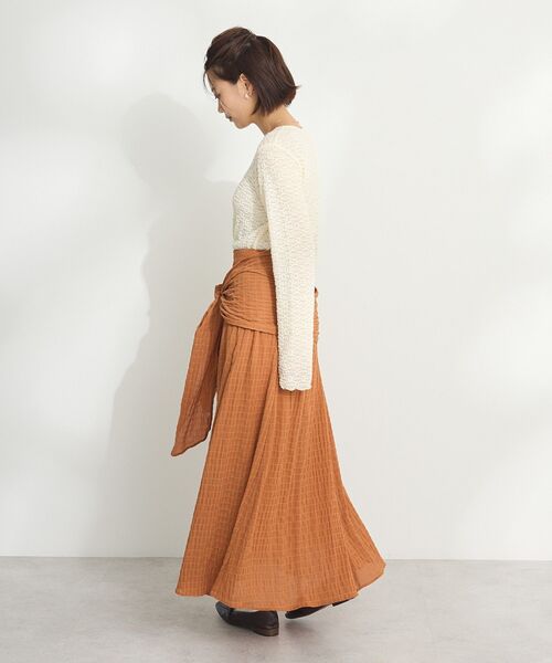 CRAFT STANDARD BOUTIQUE(クラフトスタンダードブティック)の「花柄レースシャーリングプルオーバー(ニット/セーター・レディース・イエロー/アイボリー/ブラック・FREE)」の10枚目の写真