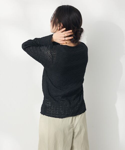 CRAFT STANDARD BOUTIQUE(クラフトスタンダードブティック)の「花柄レースシャーリングプルオーバー(ニット/セーター・レディース・イエロー/アイボリー/ブラック・FREE)」の16枚目の写真