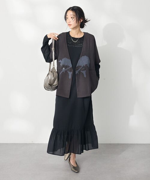 CRAFT STANDARD BOUTIQUE(クラフトスタンダードブティック)の「花柄レースシャーリングプルオーバー(ニット/セーター・レディース・イエロー/アイボリー/ブラック・FREE)」の17枚目の写真