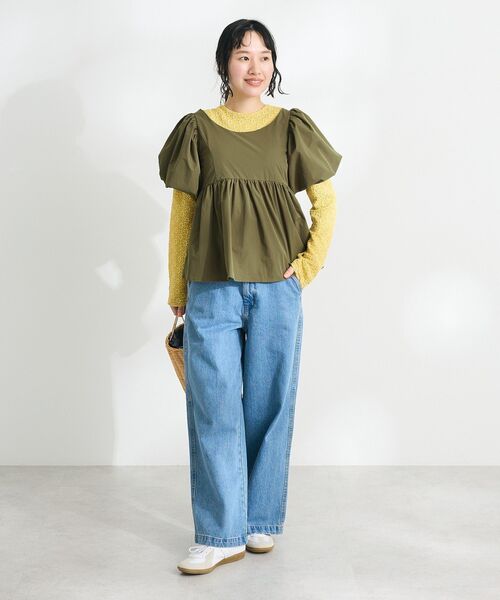 CRAFT STANDARD BOUTIQUE(クラフトスタンダードブティック)の「花柄レースシャーリングプルオーバー(ニット/セーター・レディース・イエロー/アイボリー/ブラック・FREE)」の20枚目の写真