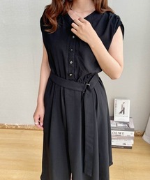 夏服に最適!ノースリーブロングシャツワンピース