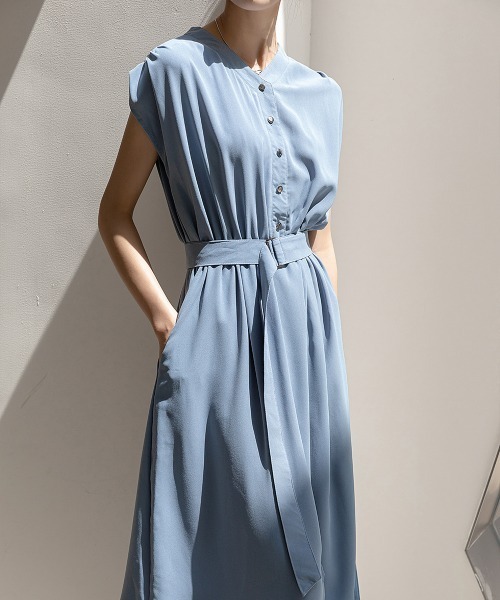maison de LATIR(メゾンドラティール)の「夏服に最適!ノースリーブロングシャツワンピース(シャツワンピース・レディース・ブラック/イエロー/ブルー・M/L/XL)」の9枚目の写真
