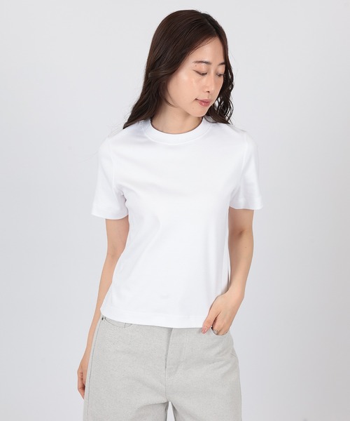 SUWDEE(スーディー)の「crew neck basic cotton t-shirt(Tシャツ/カットソー・レディース・ベージュ/ブラック/ホワイト・FREE)」の4枚目の写真