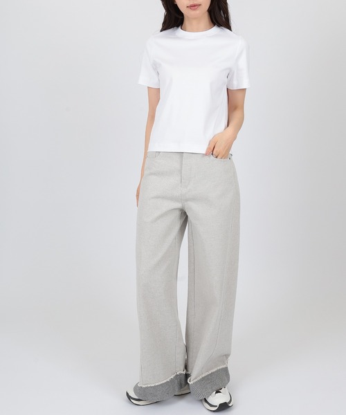 SUWDEE(スーディー)の「crew neck basic cotton t-shirt(Tシャツ/カットソー・レディース・ベージュ/ブラック/ホワイト・FREE)」の7枚目の写真