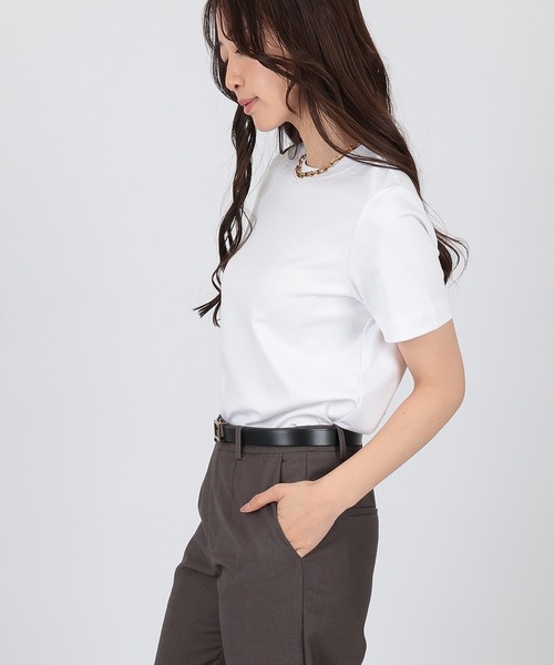 SUWDEE(スーディー)の「crew neck basic cotton t-shirt(Tシャツ/カットソー・レディース・ベージュ/ブラック/ホワイト・FREE)」の9枚目の写真