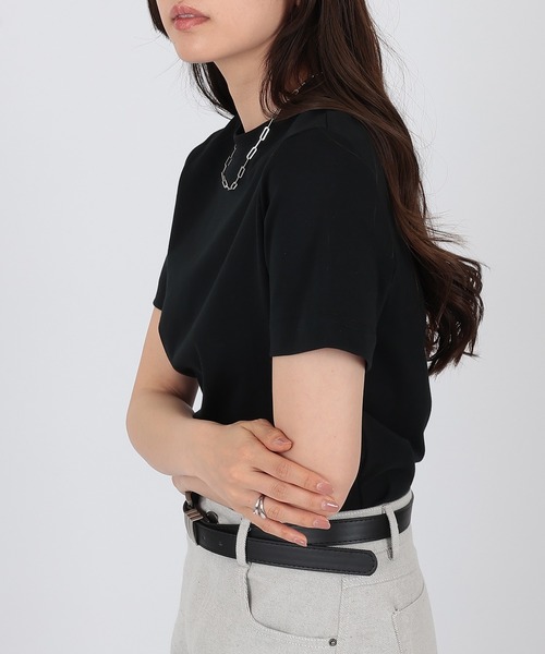 SUWDEE(スーディー)の「crew neck basic cotton t-shirt(Tシャツ/カットソー・レディース・ベージュ/ブラック/ホワイト・FREE)」の12枚目の写真