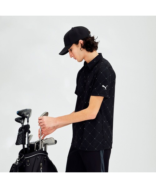 PUMA（プーマ）の「PUMA プーマ メンズ ゴルフ SB アーガイル AOP 半袖 ポロシャツ（ポロシャツ・メンズ・ネイビー/ホワイト系その他/ブラック・SMALL/MEDIUM/LARGE/X-LARGE/XX-LARGE）」の6枚目の写真