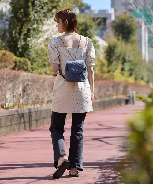 HASHIBAMI(ハシバミ)の「【HASHIBAMI】スエードキルティング ミニリュック(バックパック/リュック・レディース・ブラック/ライトブラウン/ナチュラル・FREE)」の8枚目の写真