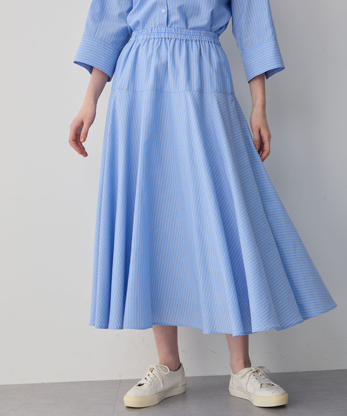 Petit Honfleur（プチオンフルール）の「ストライプフレアスカート（スカート・レディース・ブルー/ネイビー・M/L）」の13枚目の写真