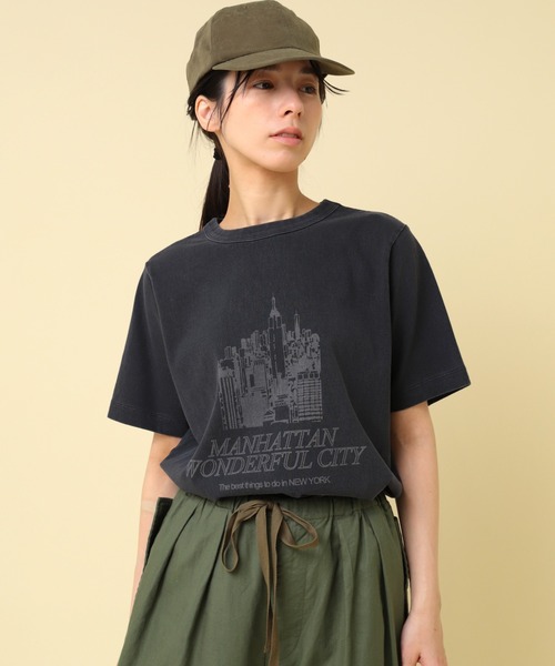 RNA-N(アールエヌエーエヌ)の「M2437 ユーズドライクTシャツ(Tシャツ/カットソー・レディース・スミクロ/グレー/キナリ・FREE)」の4枚目の写真