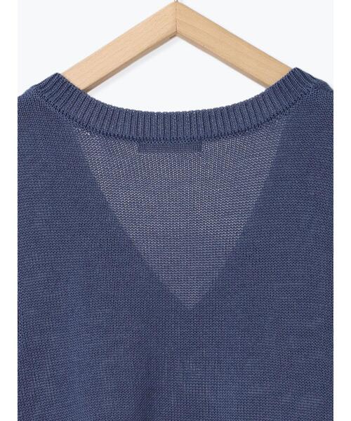 ehka sopo（エヘカソポ）の「配色ラインニットベスト（ベスト・レディース・グレー/ブルー/オフホワイト・F）」の16枚目の写真