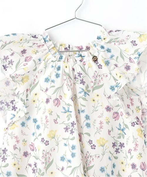 petit main（プティマイン）の「【リンク】ラメストライプ/花柄ワンピース(キッズ)（ワンピース・キッズ・カラフル/オフホワイト・100cm/90cm/130cm/110cm/120cm/80ｃｍ）」の12枚目の写真