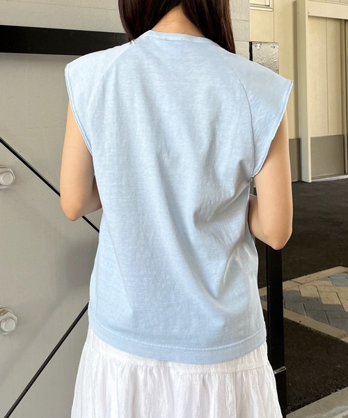spiritoso(スピリトーゾ)の「【spiritoso】FRANKFORTプリントTシャツ(CP)(Tシャツ/カットソー・レディース・チャコール/サックスブルー・F)」の3枚目の写真