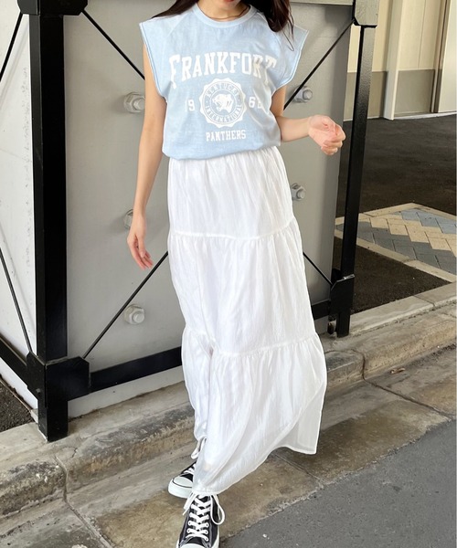 spiritoso(スピリトーゾ)の「【spiritoso】FRANKFORTプリントTシャツ(CP)(Tシャツ/カットソー・レディース・チャコール/サックスブルー・F)」の16枚目の写真